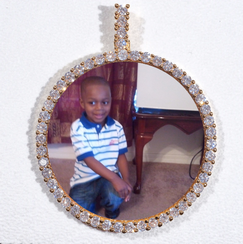 LARGE 3D CIRCLE CUSTOM PICTURE PENDANT