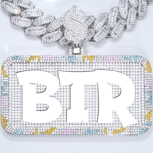 CUSTOM LETTER NECKLACE 3D COLORFUL SQUARE