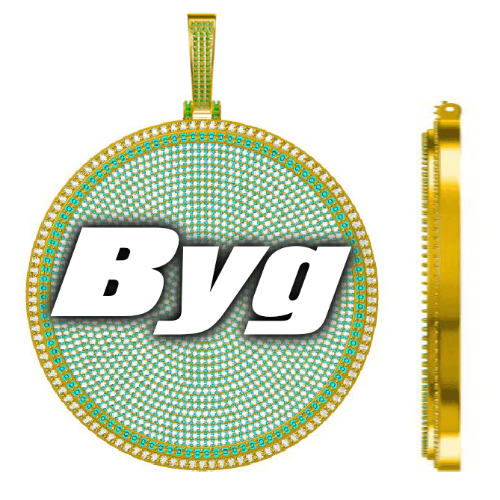 CUSTOM LETTER NECKLACE 3D BIG DISC