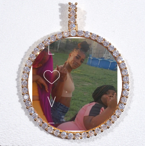 LARGE 3D CIRCLE CUSTOM PICTURE PENDANT