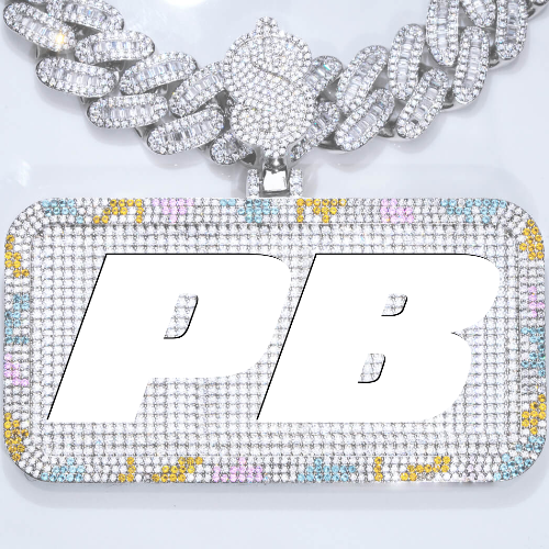 CUSTOM LETTER NECKLACE 3D COLORFUL SQUARE