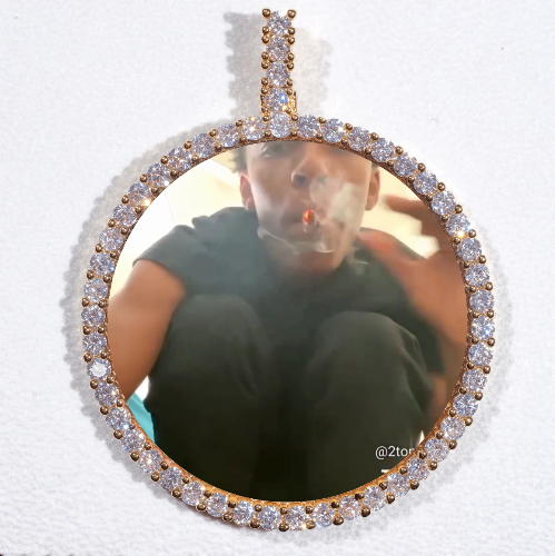 LARGE 3D CIRCLE CUSTOM PICTURE PENDANT