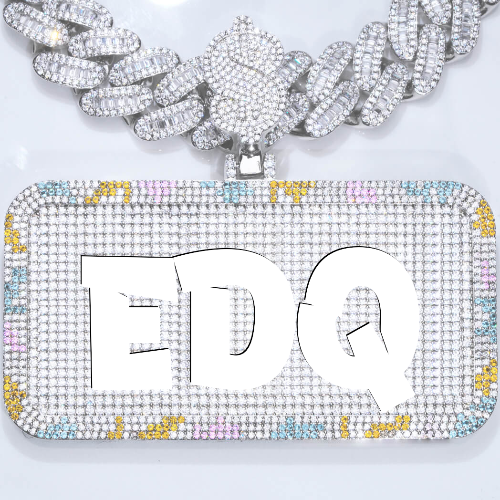 CUSTOM LETTER NECKLACE 3D COLORFUL SQUARE