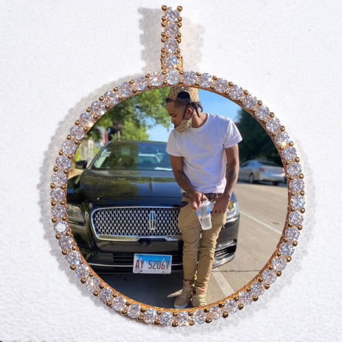 LARGE 3D CIRCLE CUSTOM PICTURE PENDANT