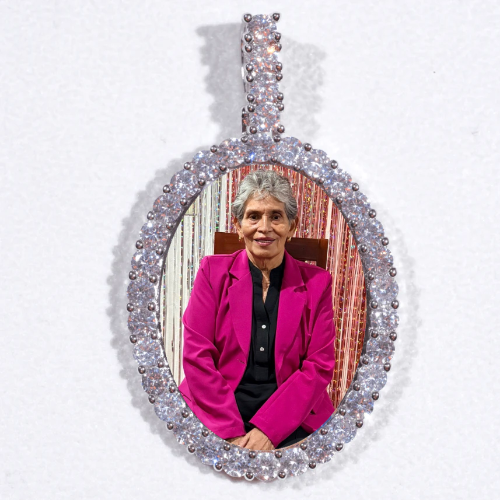 Large 3D Oval Custom Picture Pendant