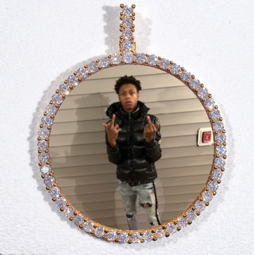 LARGE 3D CIRCLE CUSTOM PICTURE PENDANT