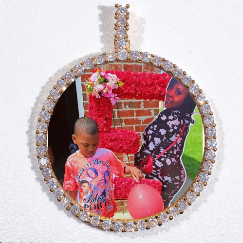 LARGE 3D CIRCLE CUSTOM PICTURE PENDANT