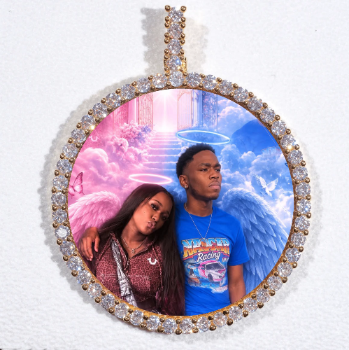 LARGE 3D CIRCLE CUSTOM PICTURE PENDANT