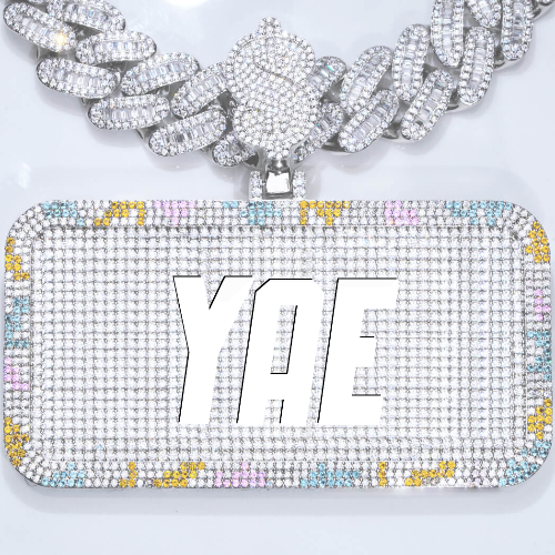 CUSTOM LETTER NECKLACE 3D COLORFUL SQUARE