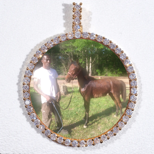 LARGE 3D CIRCLE CUSTOM PICTURE PENDANT