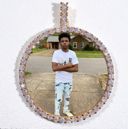 LARGE 3D CIRCLE CUSTOM PICTURE PENDANT