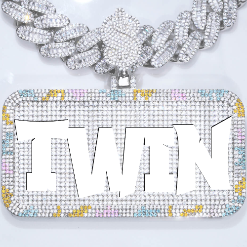 CUSTOM LETTER NECKLACE 3D COLORFUL SQUARE