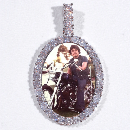 Large 3D Oval Custom Picture Pendant