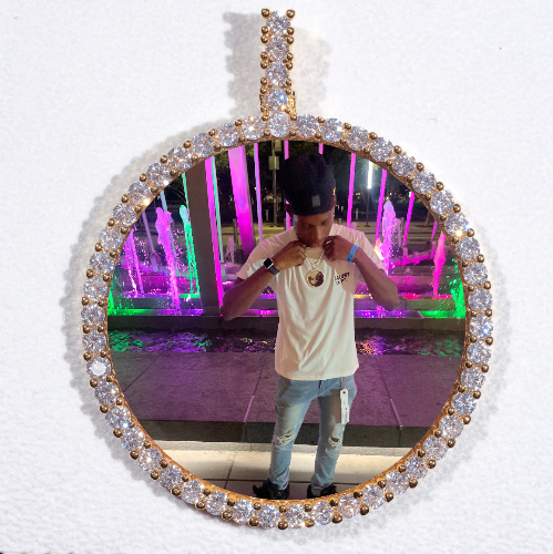 LARGE 3D CIRCLE CUSTOM PICTURE PENDANT