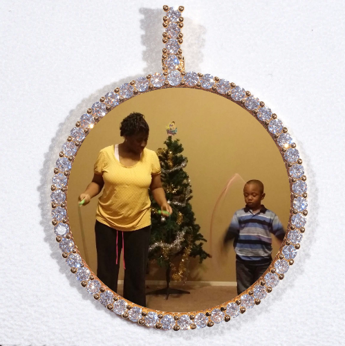 LARGE 3D CIRCLE CUSTOM PICTURE PENDANT