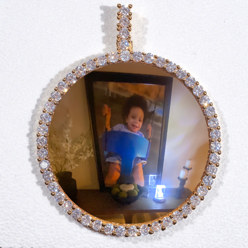 LARGE 3D CIRCLE CUSTOM PICTURE PENDANT