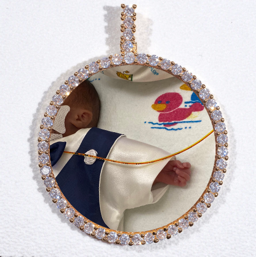 LARGE 3D CIRCLE CUSTOM PICTURE PENDANT