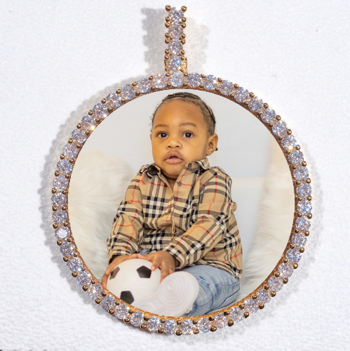LARGE 3D CIRCLE CUSTOM PICTURE PENDANT