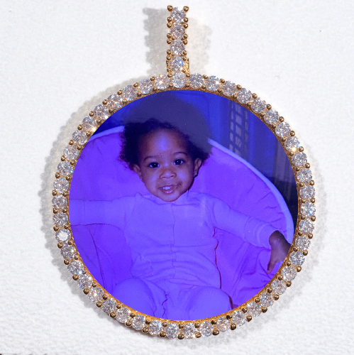 LARGE 3D CIRCLE CUSTOM PICTURE PENDANT