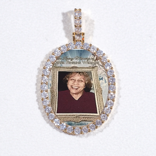 3D Oval Custom Picture Pendant
