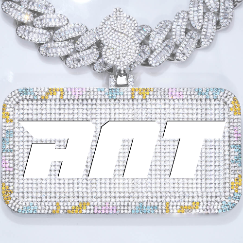 CUSTOM LETTER NECKLACE 3D COLORFUL SQUARE