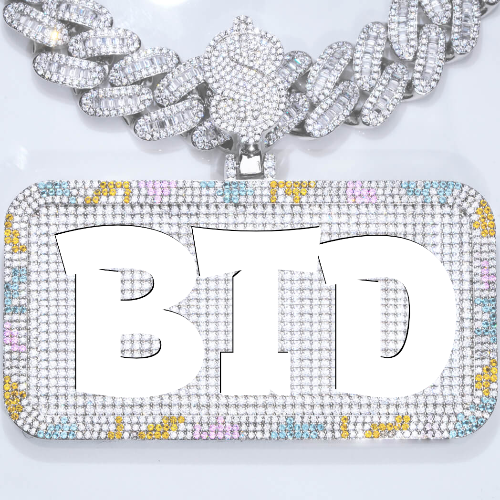 CUSTOM LETTER NECKLACE 3D COLORFUL SQUARE
