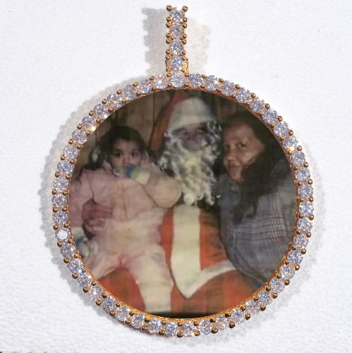 LARGE 3D CIRCLE CUSTOM PICTURE PENDANT