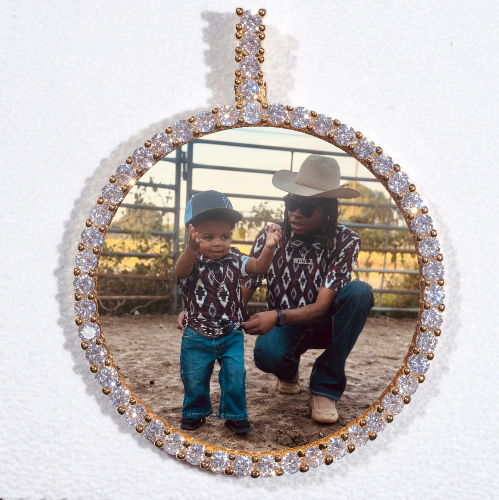 LARGE 3D CIRCLE CUSTOM PICTURE PENDANT