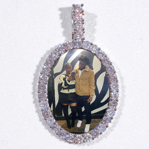Large 3D Oval Custom Picture Pendant