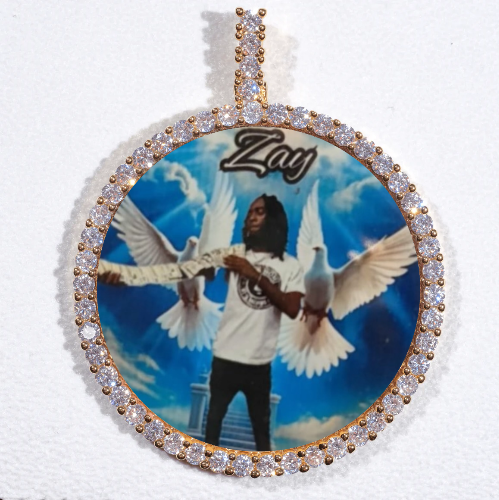 LARGE 3D CIRCLE CUSTOM PICTURE PENDANT