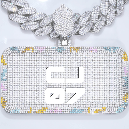 CUSTOM LETTER NECKLACE 3D COLORFUL SQUARE