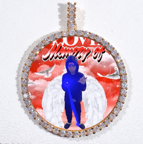 LARGE 3D CIRCLE CUSTOM PICTURE PENDANT