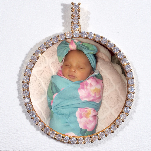 LARGE 3D CIRCLE CUSTOM PICTURE PENDANT