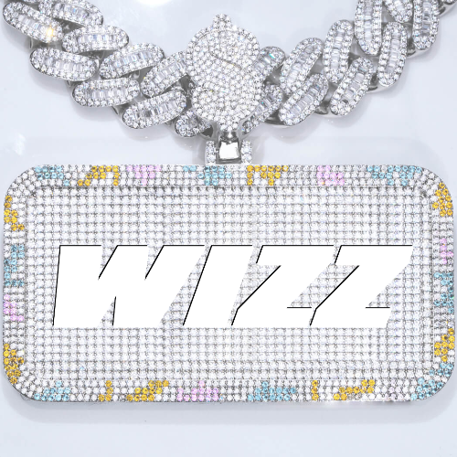 CUSTOM LETTER NECKLACE 3D COLORFUL SQUARE