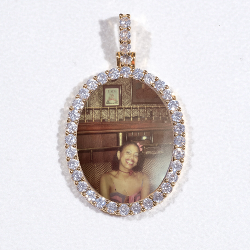 3D Oval Custom Picture Pendant