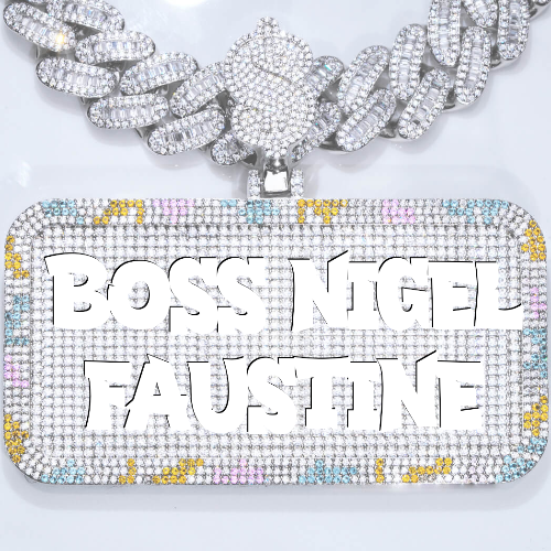 CUSTOM LETTER NECKLACE 3D COLORFUL SQUARE