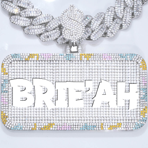 CUSTOM LETTER NECKLACE 3D COLORFUL SQUARE