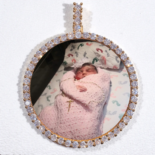 LARGE 3D CIRCLE CUSTOM PICTURE PENDANT
