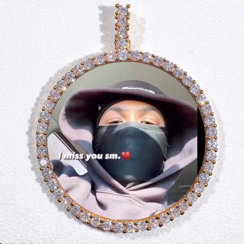 LARGE 3D CIRCLE CUSTOM PICTURE PENDANT