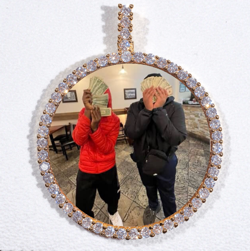 LARGE 3D CIRCLE CUSTOM PICTURE PENDANT