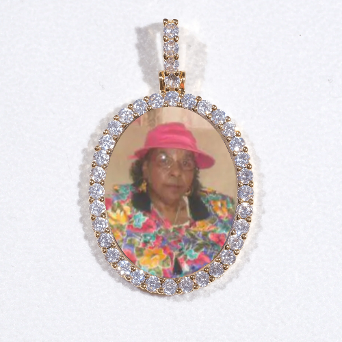 3D Oval Custom Picture Pendant