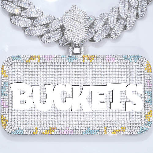 CUSTOM LETTER NECKLACE 3D COLORFUL SQUARE