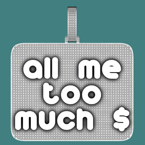 CUSTOM LETTER NECKLACE 3D BIG SQUARE