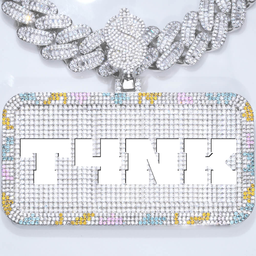 CUSTOM LETTER NECKLACE 3D COLORFUL SQUARE