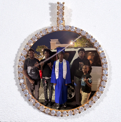 LARGE 3D CIRCLE CUSTOM PICTURE PENDANT