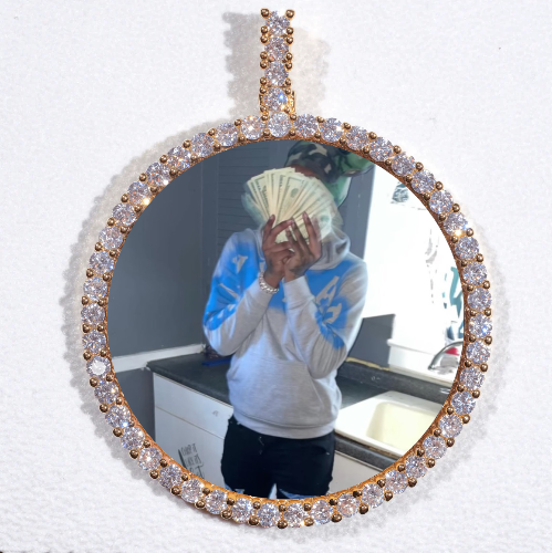 LARGE 3D CIRCLE CUSTOM PICTURE PENDANT