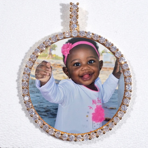 LARGE 3D CIRCLE CUSTOM PICTURE PENDANT
