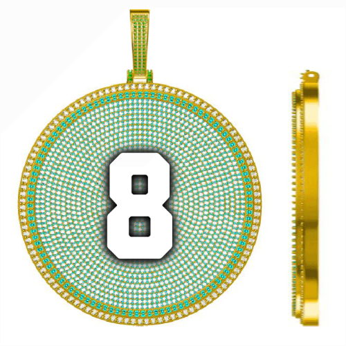 CUSTOM LETTER NECKLACE 3D BIG DISC