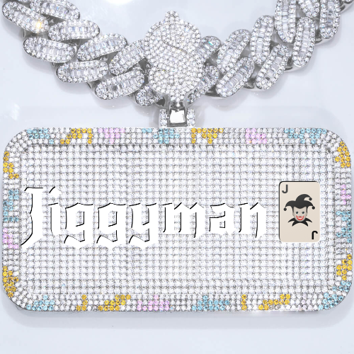 CUSTOM LETTER NECKLACE 3D COLORFUL SQUARE