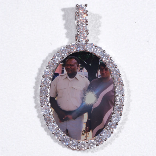 Large 3D Oval Custom Picture Pendant